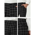 thumbnail image 6 of Unique Bargains Men's Slim Fit Plaid Business Pants Trousers with Pockets 30 Black and White, 6 of 7