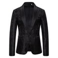 thumbnail image 4 of WILLBEST Jackets for Men Men's Courtly Style Dark Textured Stylish One Button with Slim Fit, 4 of 4