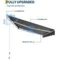 thumbnail image 3 of 12'x10' Retractable Patio Awning, Waterproof Sun Shade with Manual Crank Handle, Aluminum Frame & 280g/㎡ Polyester Fabric for Deck, Porch & Balcony, 3 of 7