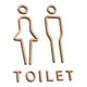 thumbnail image 4 of 2 piezas Letrero de baño Puerta de baño Oficina Hombre Mujer Acrílico antiguo Lugar público oro, 4 of 9