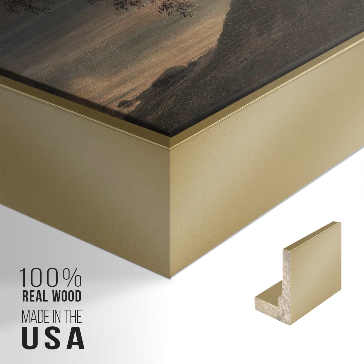 Vintage Landscape-CCCXII By Wexford Home Framed in Gold Wood Gallery Wrapped Canvas 27 in. x 41 in.
