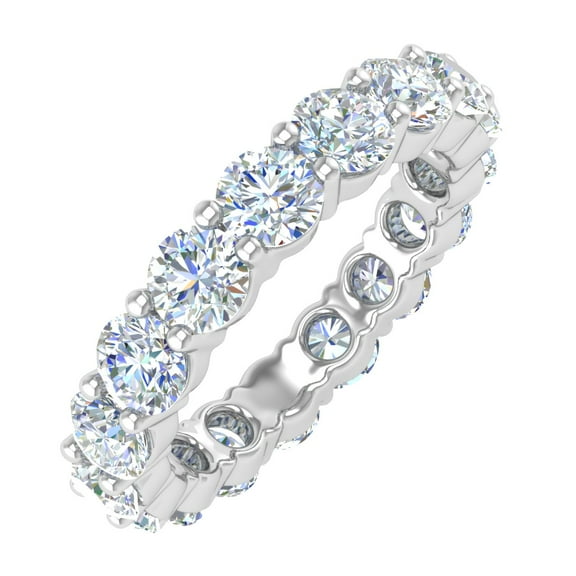 4 Carat Diamond Eternity Wedding Band Ring in 14K White Gold - IGI Certified (Premium Collection) (Ring Size 7)
