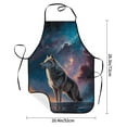 thumbnail image 2 of Yiaed Night Sky Wolf Print Kitchen Apron with Hand Wipe Pockets,Big Pocket,Aprons for Women with Pockets, Waterproof for Cooking Baking, 2 of 7