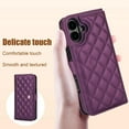 thumbnail image 3 of For Iphone 16 Crossbody Multifunction Rhombic Leather Phone Case(Dark Purple), iPhone 12 Pro Max, 3 of 8