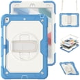 thumbnail image 1 of XYX For iPad 9th/8th/7th Generation 10.2 inch Case, 360 Rotating Shockproof Cover with Stand, Screen Protector, Shoulder Strap, Cream Navy, 1 of 7
