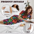 thumbnail image 6 of DISNIMO Dog Paw Printed Women's Pajama Sets Soft 2 Piece Lounge Set Short Sleeve Tops and Capri Pant Pjs for Summer, S, 6 of 7