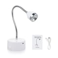 thumbnail image 3 of Portable 3-LED UV Nail Dryer with 2600mAh Rechargeable Battery, 60s Timer, 360° Rotatable Gooseneck, Side Safety Switch & Base/Touch Controls - Type-C Charging, ABS & Metal Construction, White &, 3 of 6