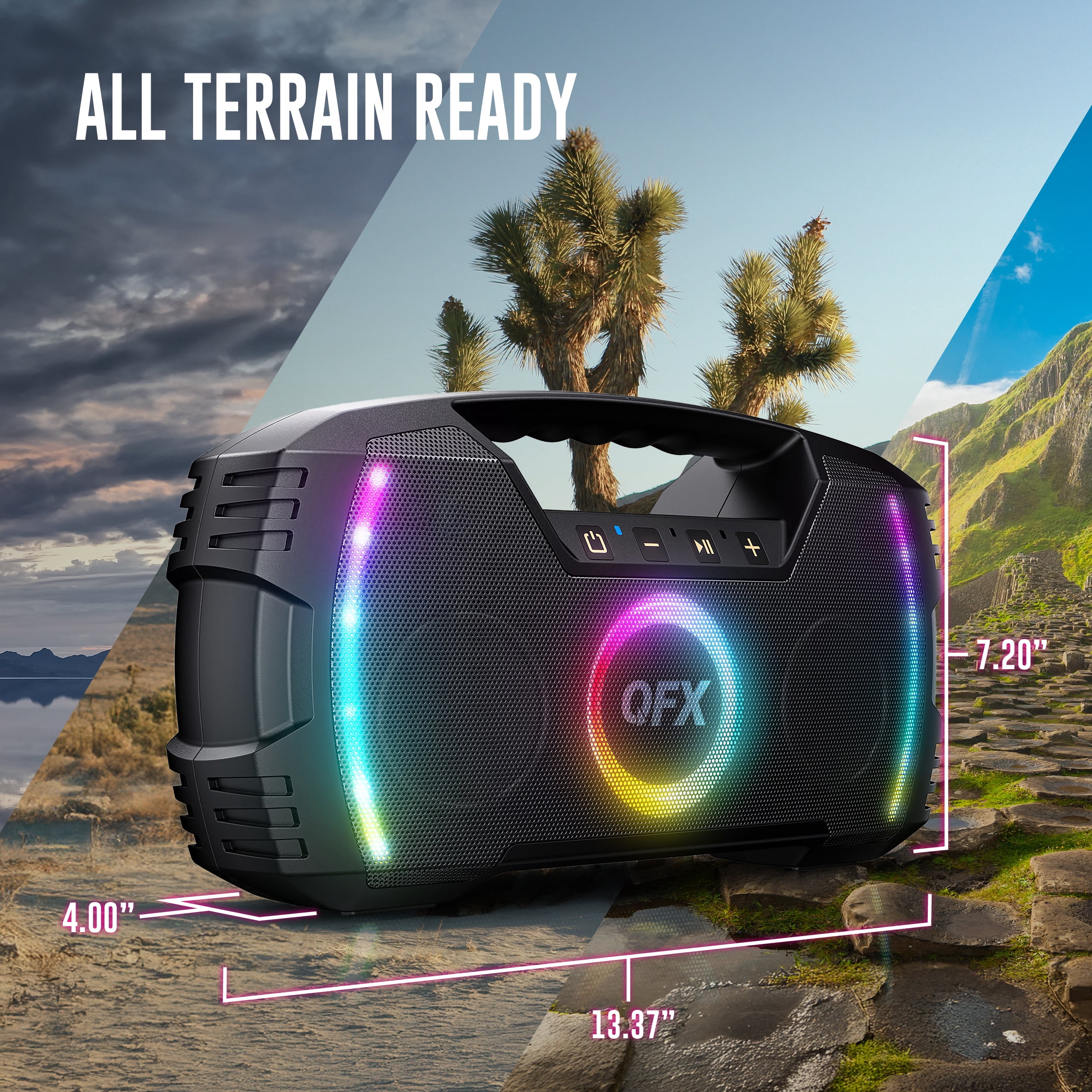 BT ZX-35 Portable Recharageable Bluetooth Waterproof speaker with party light, IPX7