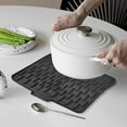 thumbnail image 5 of Silicone Dish Drying Mat with Drain Lip - Non- Countertop Drying Pad, Heat-Resistant Sink Mat for Kitchen (15.7"x11.8") - Protects Counter from Water Damage, 5 of 6