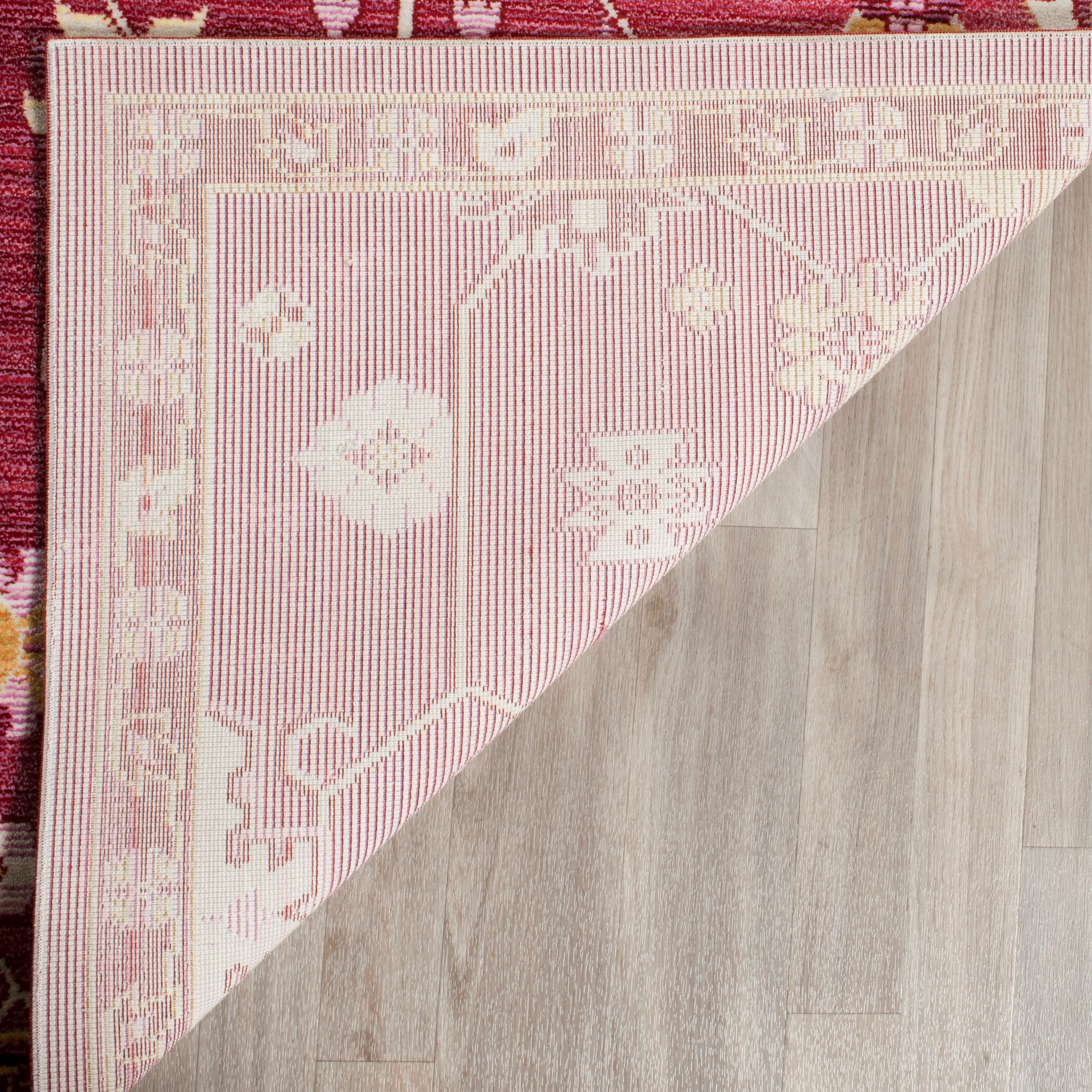 SAFAVIEH Valencia Gemma Abstract Polyester Area Rug, Fuchsia/Multi, 9' x 12'