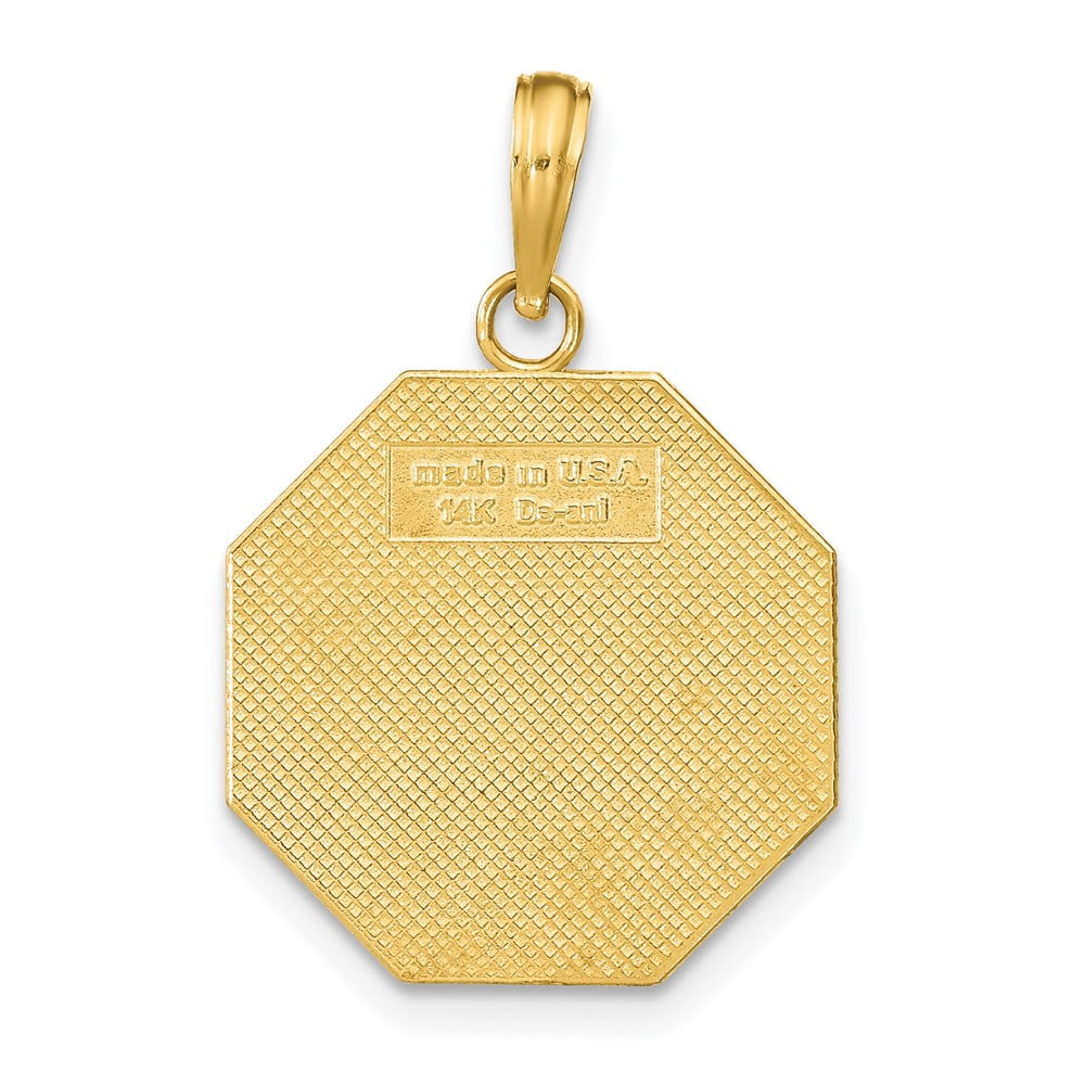 FJC Finejewelers 14k Yellow Gold I'll Never Stop Loving You On Octagon Plaque Charm