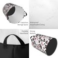 thumbnail image 4 of PAYOHTO Foldable Laundry Room Hamper Bucket Waterproof Bathroom Basket for College Student Living Room Storage Pillows Blankets Black Spotted Leopard Print & Pink Flower, 4 of 8