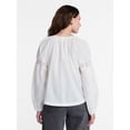 thumbnail image 4 of Time and Tru Women's Lace Insert Popover Full Sleeve Top, Sizes XS - XXXL, 4 of 6