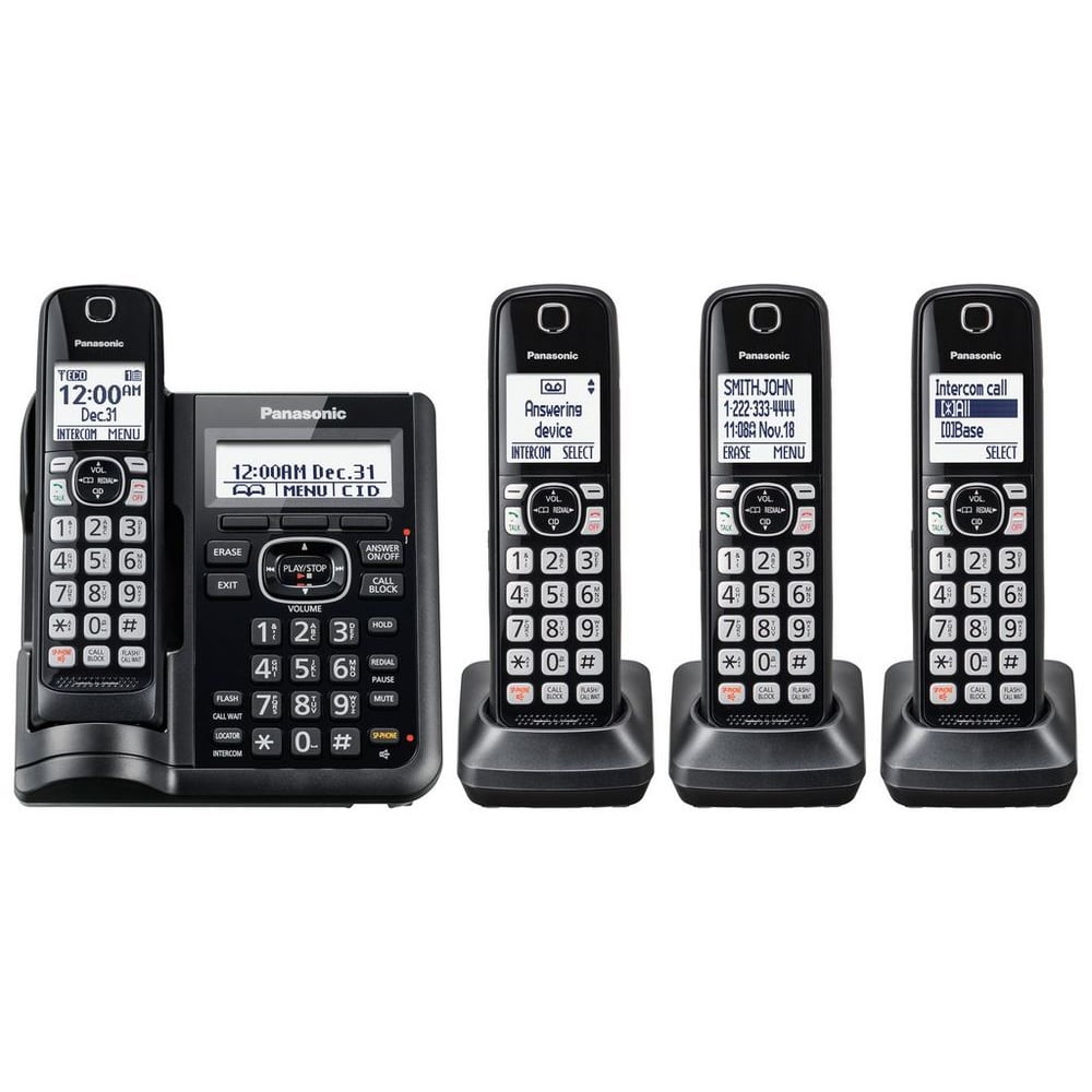 Panasonic Cordless Phones with Answering Machine 4 Handsets