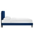 thumbnail image 3 of Platform Bed Frame, Tufted, Rivet Nailhead, Blue Navy, Velvet, Mid Century Bedroom, Modern Contemporary Boutique HB35534, 3 of 8