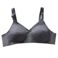 thumbnail image 2 of HOMBOM Bras for Women Full-Figure Push-Up Lightly Lined 2025 New Brassiere Spaghetti Straps Basic Gray Wireless Bras 46C, 2 of 3