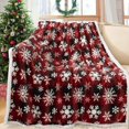 thumbnail image 2 of Red Christmas Sherpa Throw Blanket Super Soft Flannel Fleece Blanket for Bed Sofa Couch Thick Winter Holiday Warm Cozy Christmas Decorative Blanket 50''''x60'''', Red Snowflake, 2 of 8