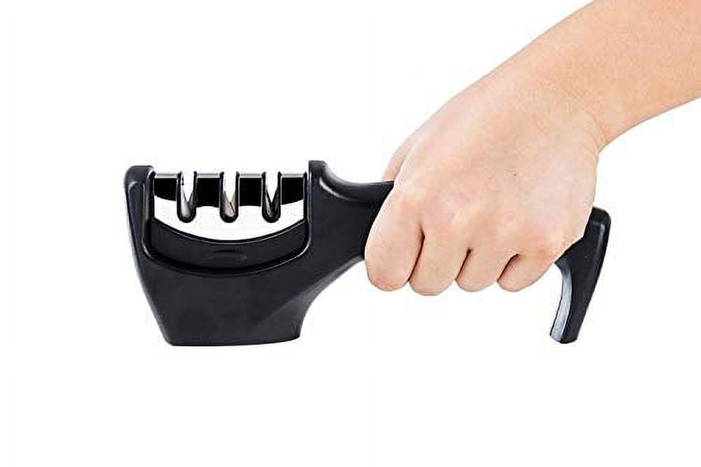 Knife Sharpener TANSUNG 3 Stage Kitchen Chef Knife and Scissor Sharpeners Restore Knives or Shears Blades Quickly Safely with Adjustable Angle Button