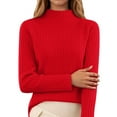 thumbnail image 1 of TINZ Chandail en Tricot pour Femmes Col Roulé Haut Décontracté Doux Confortable Extensible Blouse à Manches Longues pour Printemps Automne Hiver Jupe de Tennis pour Filles Jupes Latérales Universelles, 1 of 4