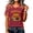 A223 Red, variant on Yuncity Women Halloween Shirts Pumpkin Graphic Print V Neck Tees Summer Fall Baseball Short Sleeve T-Shirts Casual Loose Fashion Tops Size L