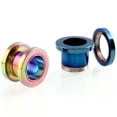 thumbnail image 2 of Oil Slick Multicolor Titanium (PL) Over Surgical Steel Screw-on Plugs/Gauges 7/16'' (11MM) 2 Pieces (1 Pair) (B/66), 2 of 3