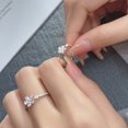 thumbnail image 3 of Kripyery Women Ring Opening Sweet Luxury Golden Silver Color Rhinestone Embedded Five-petaled Flower Finger Ring Fashion Jewelry, 3 of 8