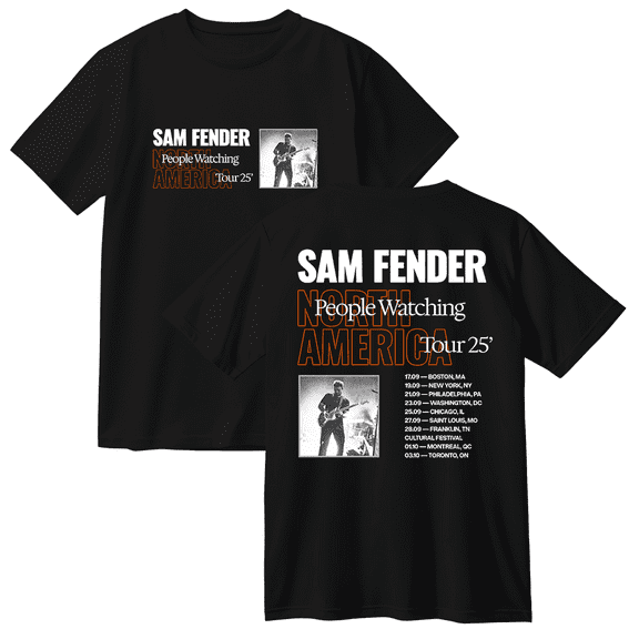 Sam Fender People Watching North America Tour 2025 Cotton T-shirt Women Men Short Sleeve Crewneck Tee