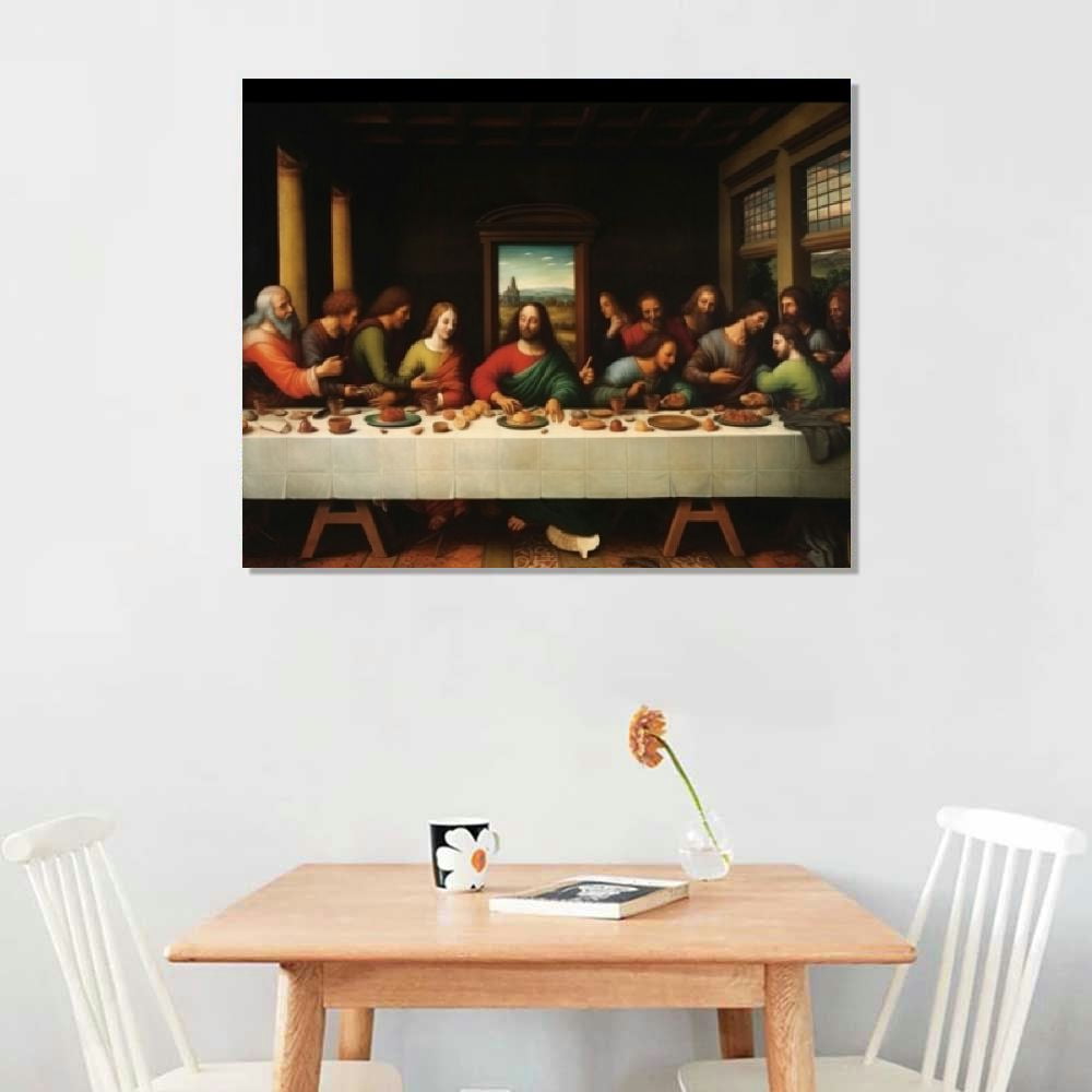 COMIO The Last Supper Wall Decor - Leonardo Da Vinci Canvas Art Print - Jesus Poster - Famous Paintings Reproduction - Modern Artwork Religious Pictures for Dining Room Living Room