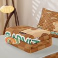 thumbnail image 5 of Homewish Cute Capybara Zipper Twin Comforter Sets with Fitted Sheet and 2 Pillowcases,Brown Classic Geometric Plaid Zipper Bedding Set For Girls Kids,Reversible,4-Piece, 5 of 7