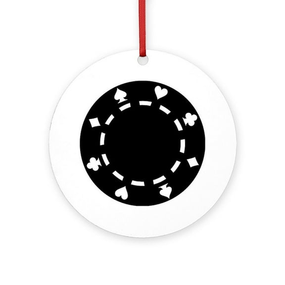 CafePress - Poker Chips -  Round Wood Ornament 4"