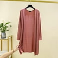 thumbnail image 2 of Lightweight Cardigan for Women Long Sleeve Open Front Cover Up Soft Loose Knit Sweater Casual Loungewear Mid Long Length Pink L, 2 of 4