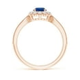 thumbnail image 2 of ANGARA Natural Vintage Inspired Sapphire Milgrain Ring with Diamond Halo in 14K Rose Gold for Women (Size-5mm) | September Birthstone, Anniversary, Jewelry Gift for Women | Natural Blue Sapphire Ring, 2 of 10