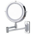 thumbnail image 1 of yeacher 7-Inch LED Bathroom Makeup Mirror with Touch Control, Rotating Dual-Sided Design, 10X Magnification, Adjustable Lighting, Rechargeable, Wall-Mounted, No Drilling Required, 1 of 5
