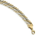 thumbnail image 1 of 14k Two Tone Gold 8 Inch Curb Link Chain Bracelet Men   For Dad Mens  For Him, 1 of 7