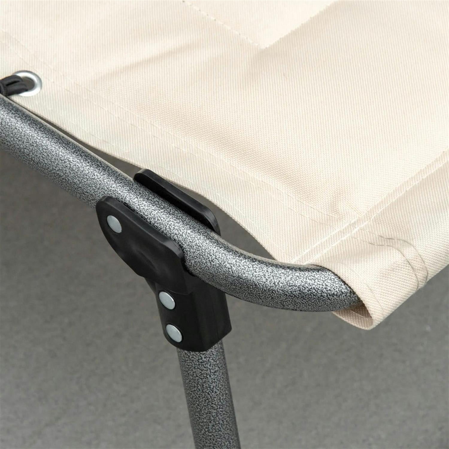 Demi Bonn Outdoor Padded Reclining Chaise Lounge, 6-Level Folding Beach Relaxation Chair with Headrest for Patio Pool Sunbathing, Beige