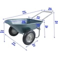 thumbnail image 3 of Olurrisa Home Garden Yard Utility Wheelbarrow Cart: Yard Utility Cart with Two 15 inches Pneumatic Tires for Outdoor Lawn Farm Ranch, 3 of 8