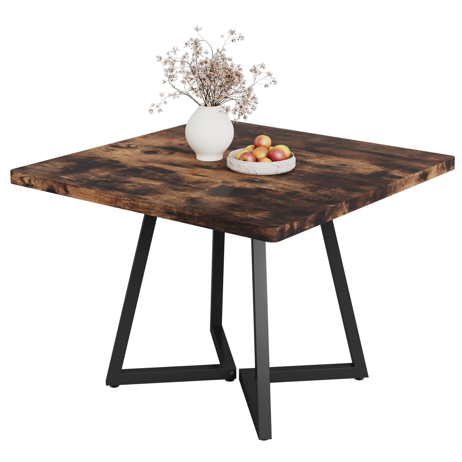 Fnova 31.5" Square Dining Table, Small Kitchen Dinner Table, 2-4 Person Industrial Dining Table, Square Kitchen Table for Dining Room Farmhouse Home Decor Furniture