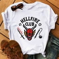 thumbnail image 4 of Camiseta con cuello en V para mujer Stranger Things 4 Hellfire Club Skull and Weapons JadeP Camiseta con cuello en V para mujer, 4 of 6