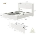 thumbnail image 2 of ChaoLink Full / Double Bed Frame with Storage Headboard,Upholstered Platform Bed Frame with Charging Station and LED Lights,No Box Spring Needed, Noise Free, 2 of 7