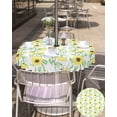 thumbnail image 5 of Hokiten Outdoor Tablecloths with Umbrella Hole & Zipper, Spring Yellow Sunflower Round Tablecloth 54 Inch, Vintage Floral Botanical Country Waterproof Table Cloth, Patio/Pool/Picnic Table Covers, 5 of 7
