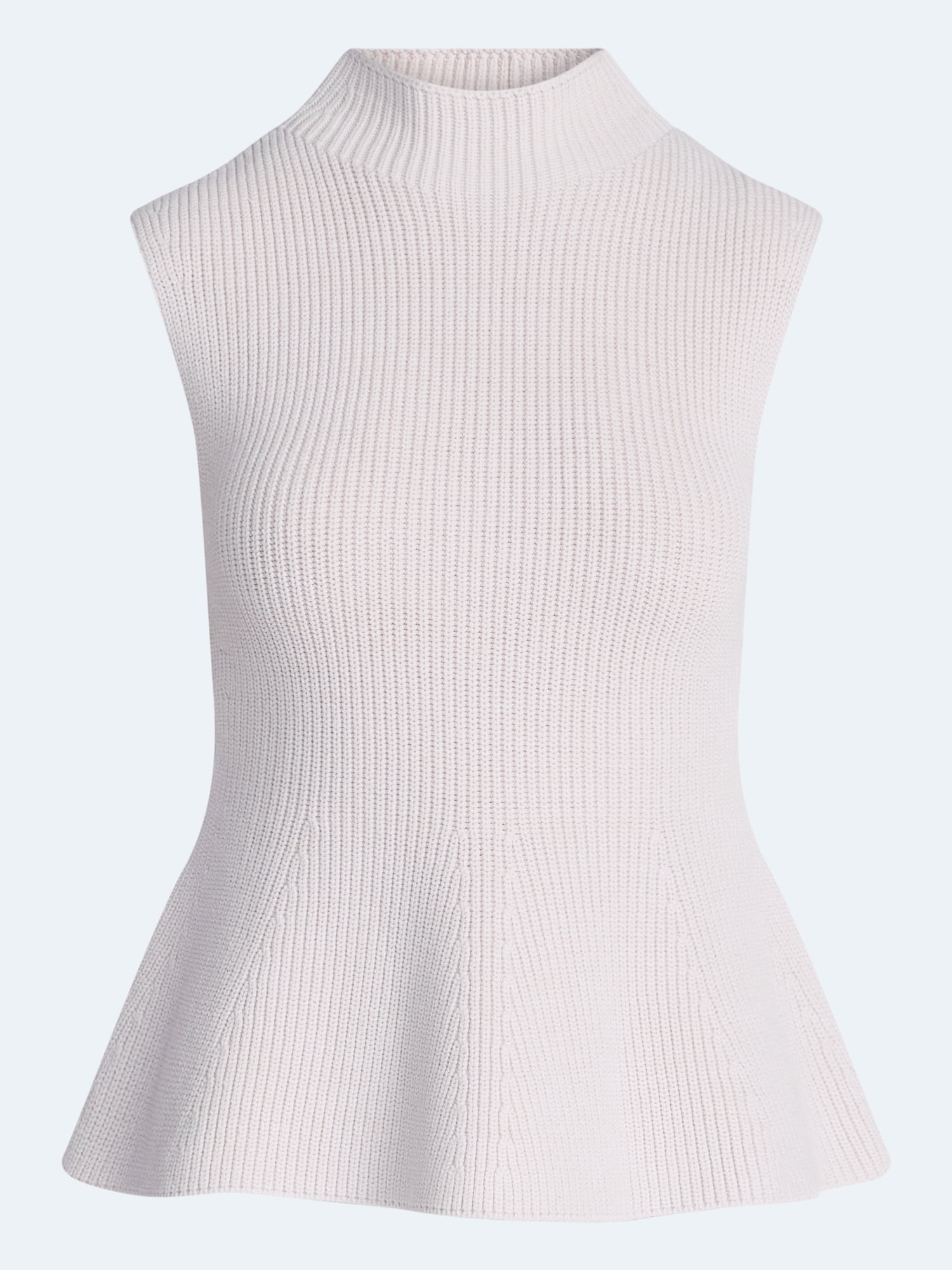 Scoop Women's and Women's Plus Sleeveless Mock Neck Peplum Sweater Tank, Sizes XS-4X