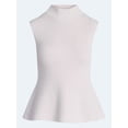 thumbnail image 5 of Scoop Women's and Women's Plus Sleeveless Mock Neck Peplum Sweater Tank, Sizes XS-4X, 5 of 5