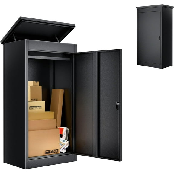 Esheno Anti-Theft Package Delivery Box 20.86x15.15x41.33" Galvanized Steel Waterproof Outdoor Porch Storage