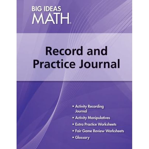 Pre-Owned BIG IDEAS MATH Algebra 1: Common Core Record & Practice Journal (Paperback) 1608404641 9781608404643