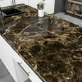 thumbnail image 3 of Brown Marble Contact Paper 15.8"x78.8" AbaBoorty Kitchen Countertop Contact Paper for Dinner Table Marble Paper Peel and Stick Wallpaper Removable Self Adhesive Wallpaper for Vanity Counter Top Desk, 3 of 6