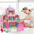 thumbnail image 6 of FUJILI Girls Dollhouse with Slide, Pink, 16.7'', 6 of 7