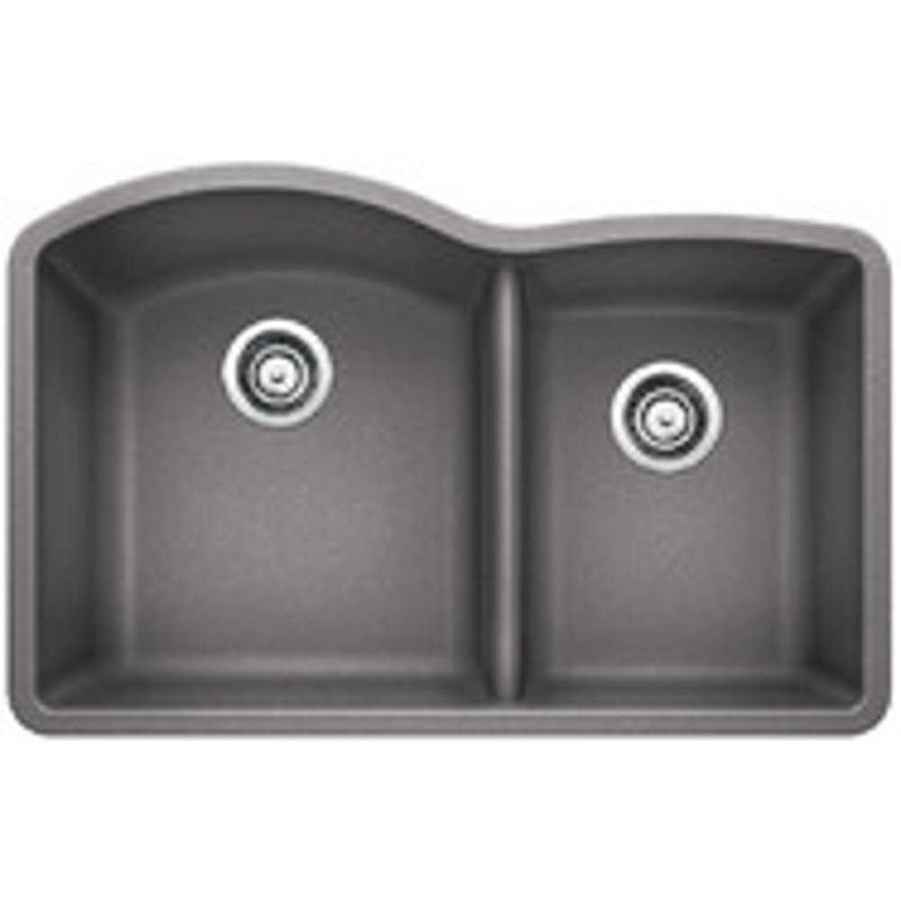 Blanco DIAMOND 13/4 with Low Divide SILGRANIT Sink Metallic Gray