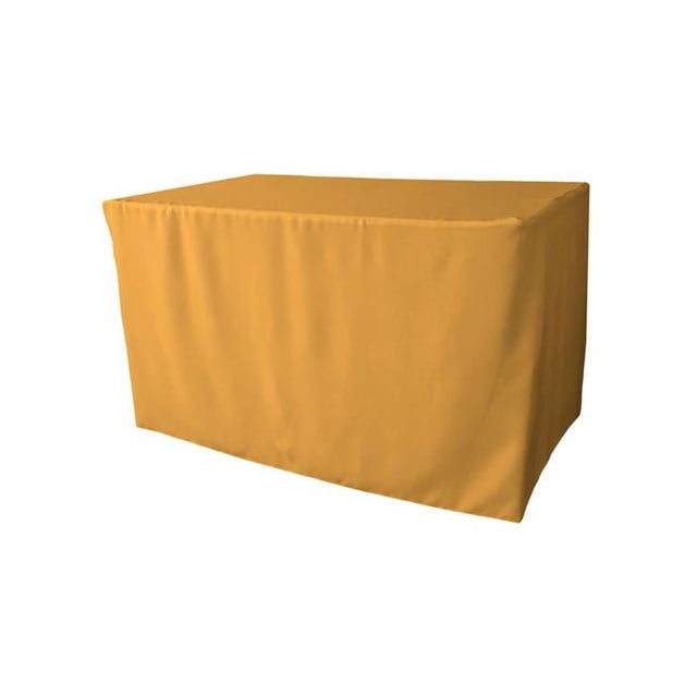 LA Linen TCpop-fit-48x30x30-GoldP14 1.8 lbs Polyester Poplin Fitted Tablecloth, Gold
