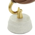 thumbnail image 5 of DecMode 6" Handmade Stitched Brown Globe with White Marble Base, 5 of 9
