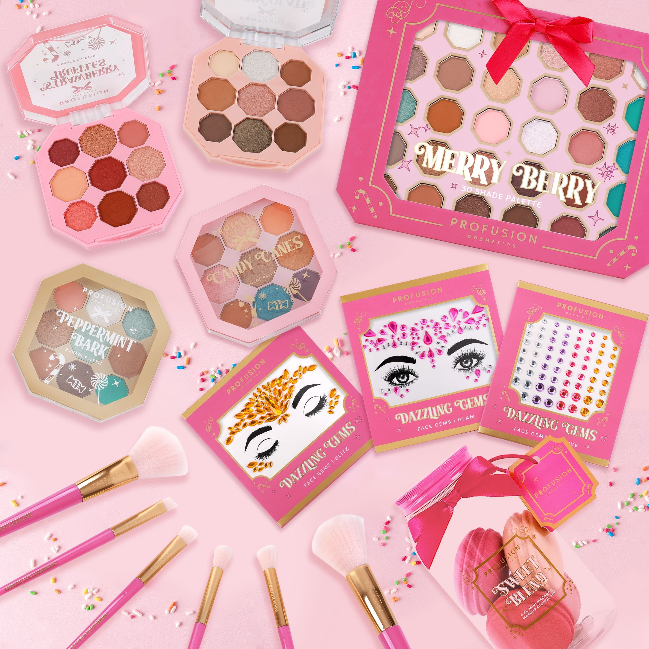 Profusion Cosmetics Sweet Holiday 9 Shade Eyeshadow Palettes - Peppermint Bark